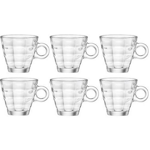 SET 6 TAZAS CAFE BORMIOLI CUBE ESPRESSO 10CL VIDRI